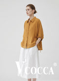 V'COCCA E262096肌理感抽繩襯衫 | 鬆弛感通勤百搭款