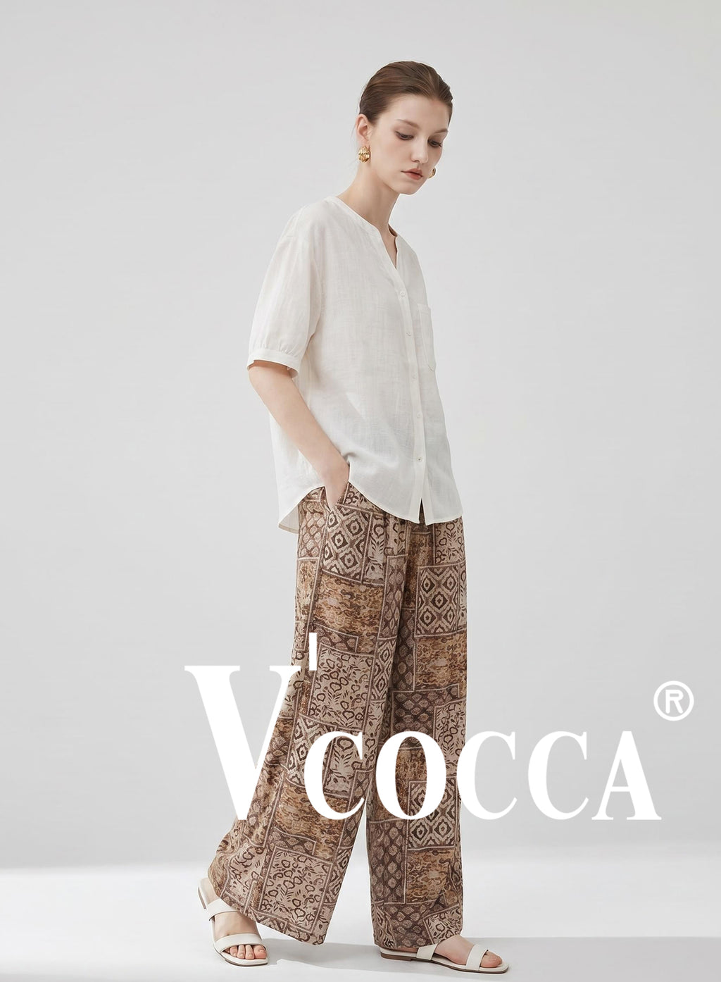 V'COCCA E262110 夏日穿著清爽不悶汗，無論通勤或出遊都百搭實穿的神褲