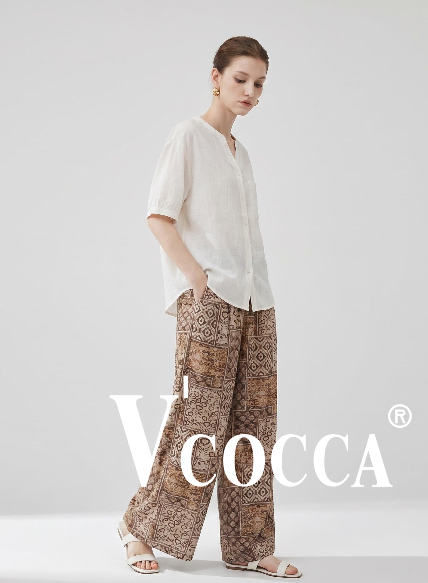 V'COCCA E262110 夏日穿著清爽不悶汗，無論通勤或出遊都百搭實穿的神褲